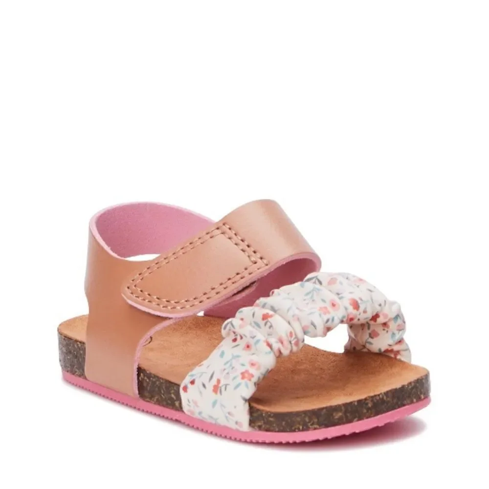 Baby Girl Summer Footbed & Crossover Comfy Sandals Shoes 2-Pack Size 2